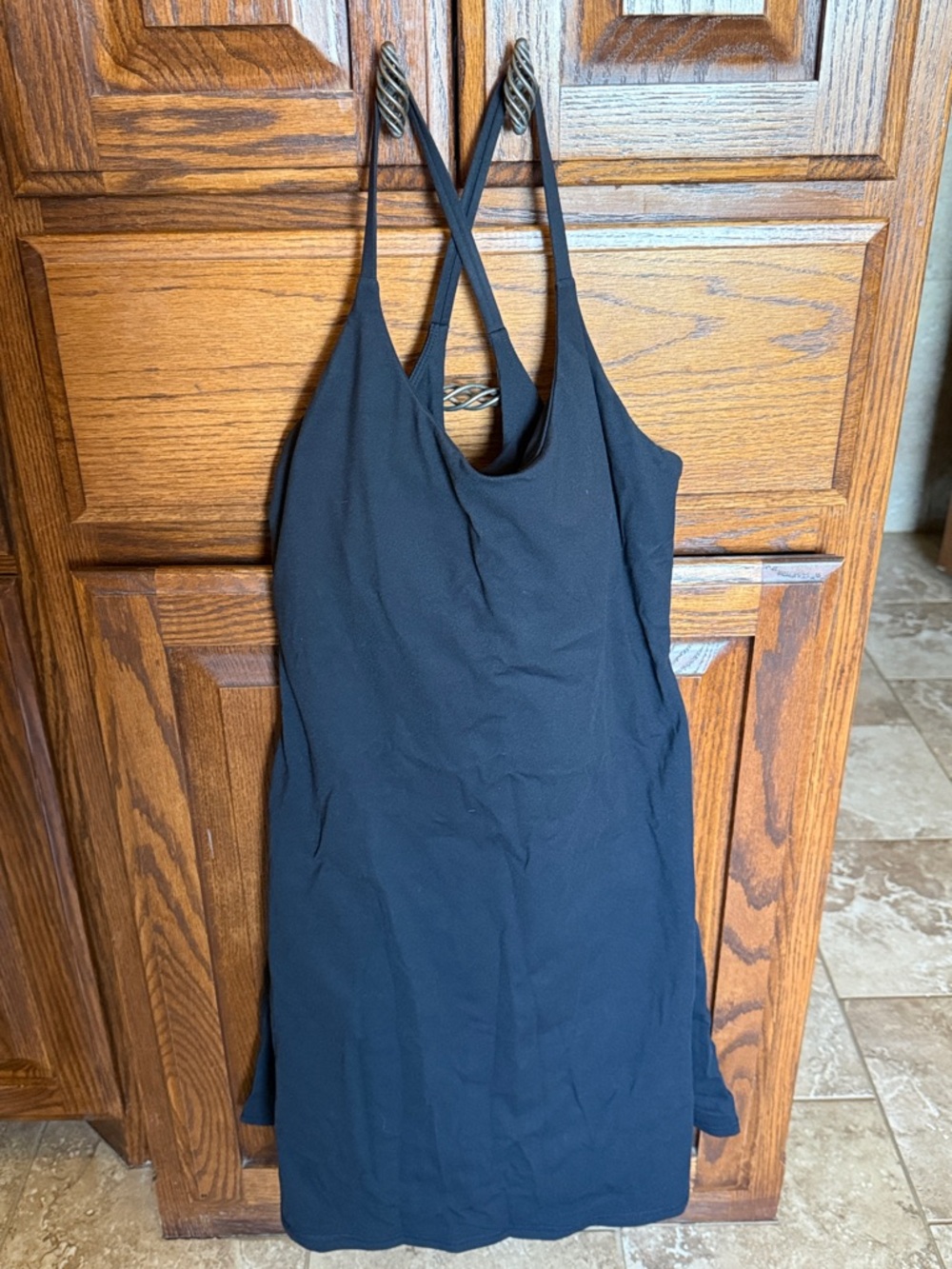 HALARA Black Athletic Dress with Cross-Back Detail